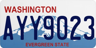 WA license plate AYY9023