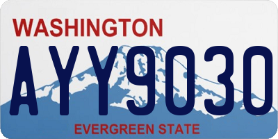 WA license plate AYY9030