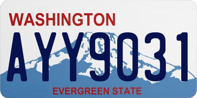 WA license plate AYY9031