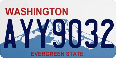 WA license plate AYY9032