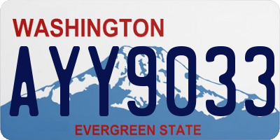 WA license plate AYY9033