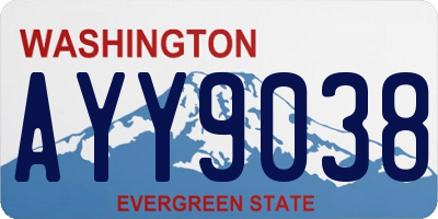 WA license plate AYY9038