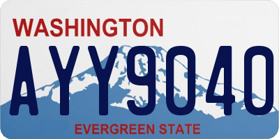 WA license plate AYY9040