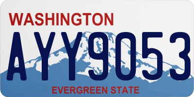 WA license plate AYY9053