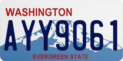 WA license plate AYY9061