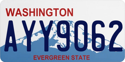 WA license plate AYY9062