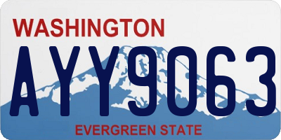 WA license plate AYY9063