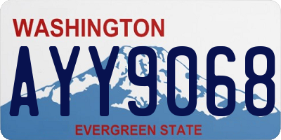 WA license plate AYY9068