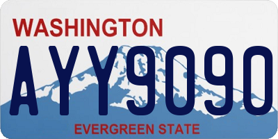 WA license plate AYY9090