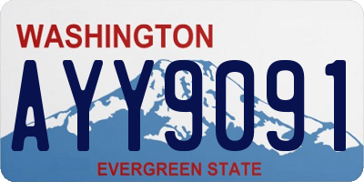 WA license plate AYY9091