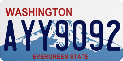 WA license plate AYY9092