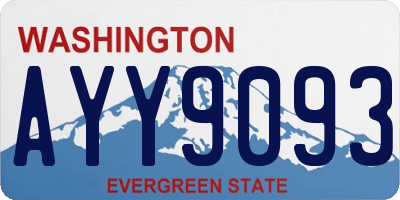 WA license plate AYY9093