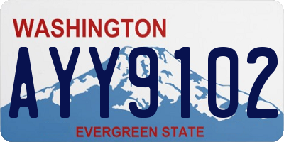 WA license plate AYY9102