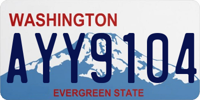 WA license plate AYY9104