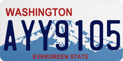 WA license plate AYY9105