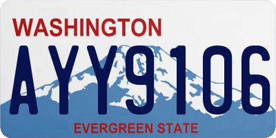 WA license plate AYY9106