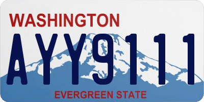 WA license plate AYY9111