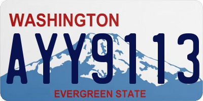 WA license plate AYY9113