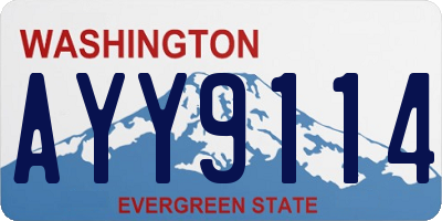 WA license plate AYY9114