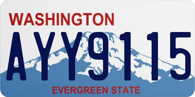 WA license plate AYY9115