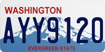 WA license plate AYY9120