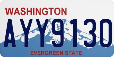 WA license plate AYY9130