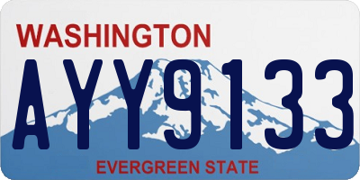 WA license plate AYY9133