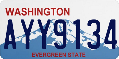 WA license plate AYY9134