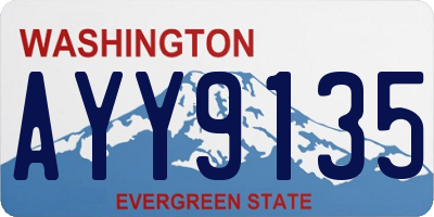 WA license plate AYY9135