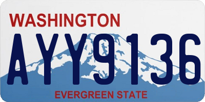 WA license plate AYY9136