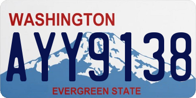 WA license plate AYY9138