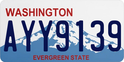 WA license plate AYY9139