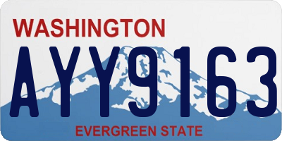 WA license plate AYY9163