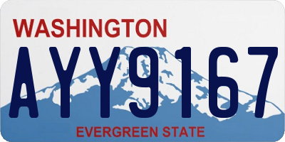 WA license plate AYY9167