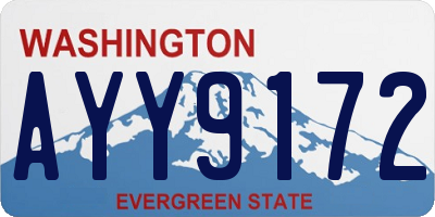 WA license plate AYY9172