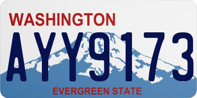 WA license plate AYY9173