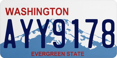 WA license plate AYY9178