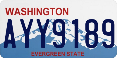 WA license plate AYY9189