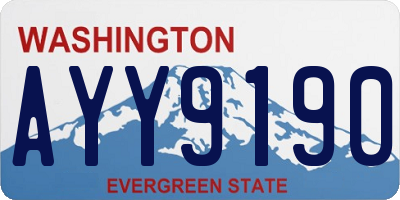 WA license plate AYY9190