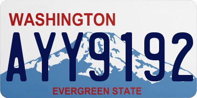 WA license plate AYY9192