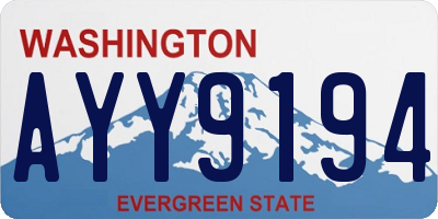 WA license plate AYY9194