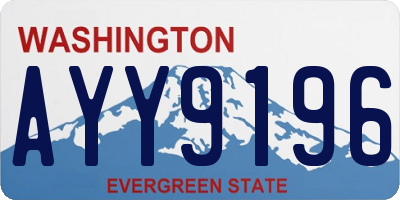 WA license plate AYY9196