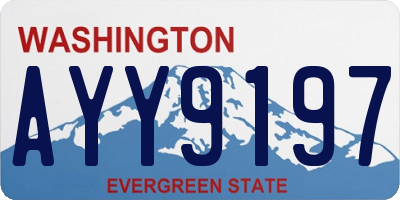 WA license plate AYY9197