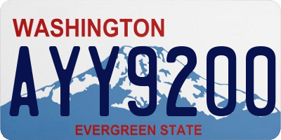 WA license plate AYY9200