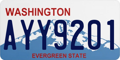 WA license plate AYY9201