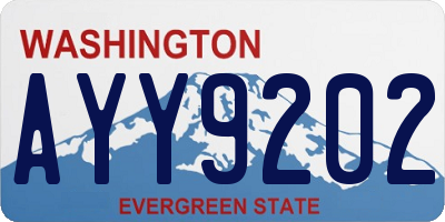 WA license plate AYY9202