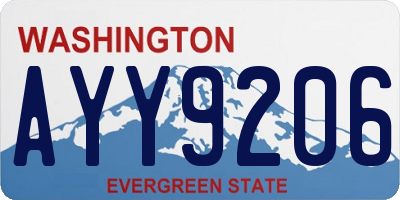 WA license plate AYY9206