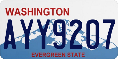 WA license plate AYY9207