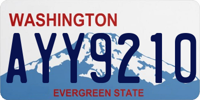 WA license plate AYY9210