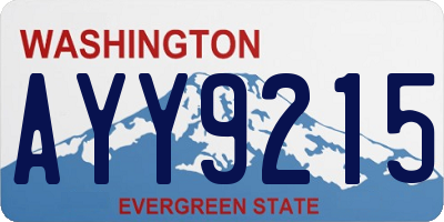 WA license plate AYY9215